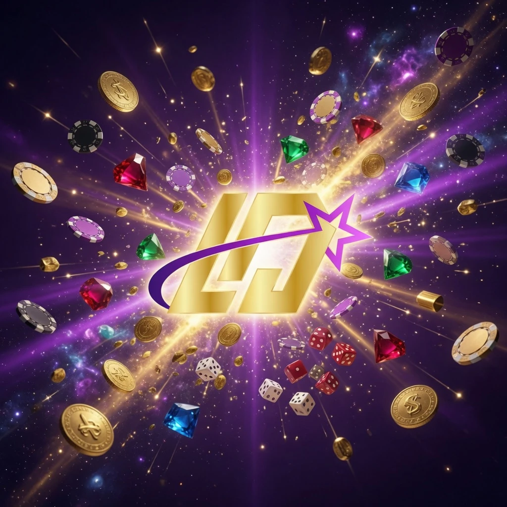Promotional banner showing welcome bonus coins and peso signs with gold confetti background